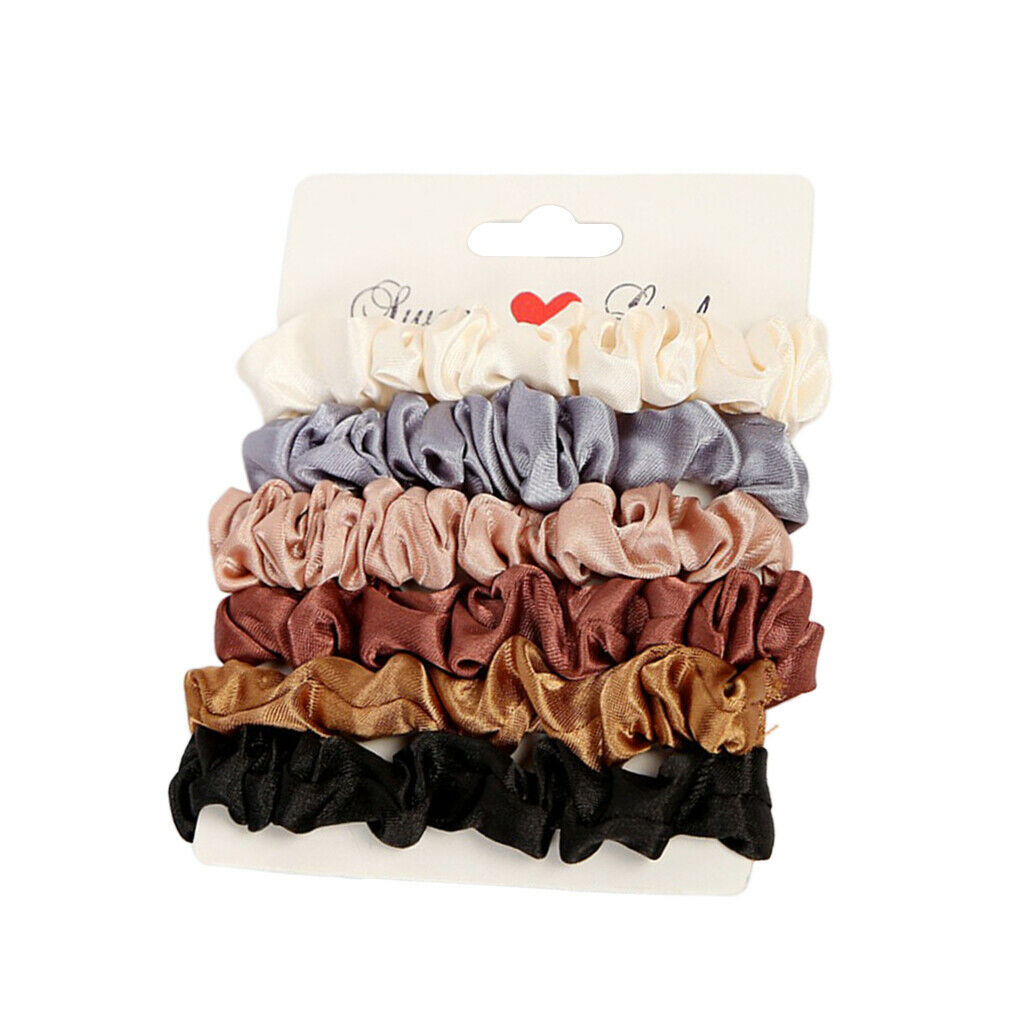 6pack Women Hair Scrunchies Rubber Hair Band Hair Ties Bow Hair Accessories