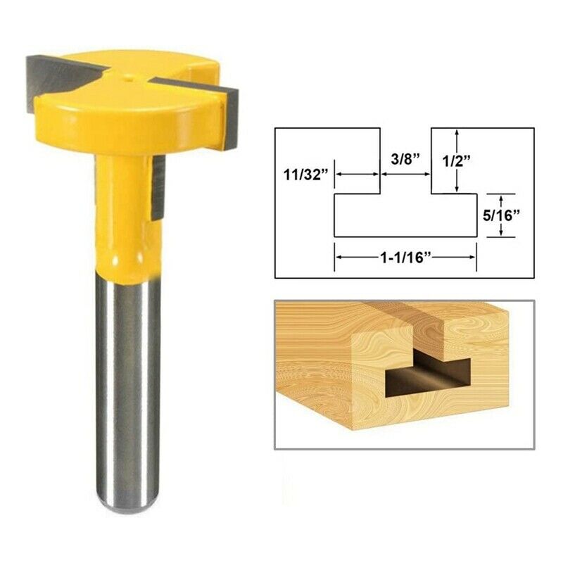 1/4Inch Shank T-Slot Slotting Router Bit Straight Edge Groove Forming Milling Y2