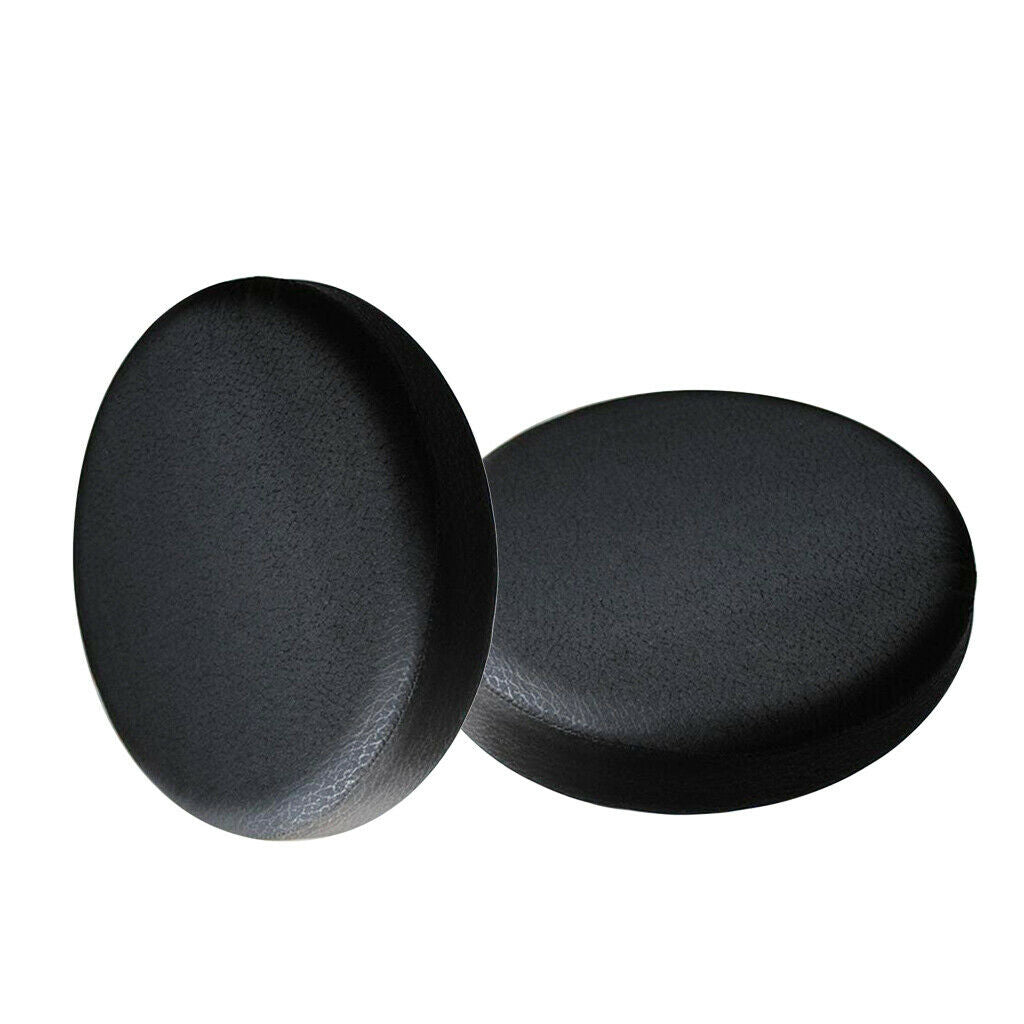 2xBlack_35x10cm Waterproof Anti-slip Bar Stool Cover Round Lift Chair Seat