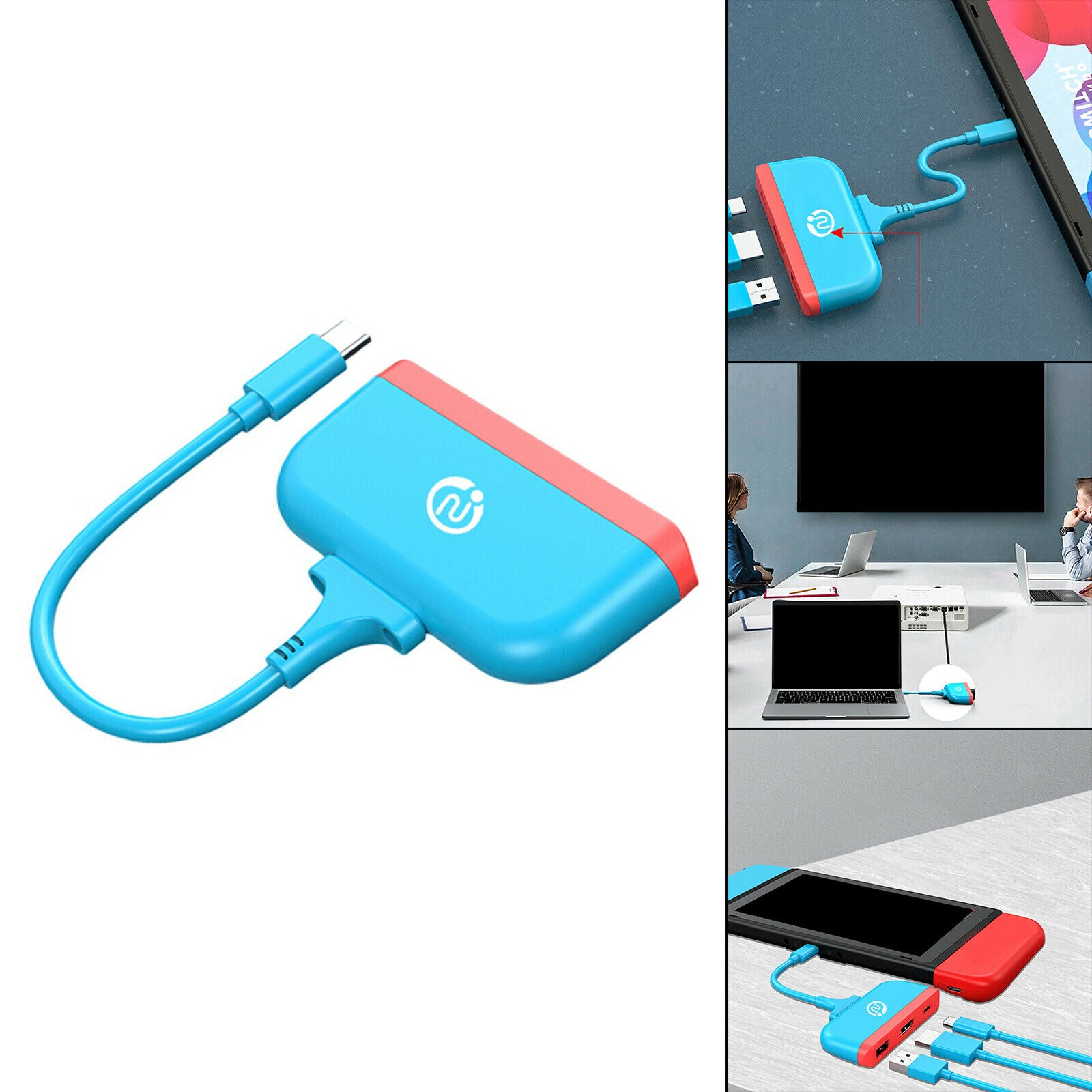 USB-C Multi-Port Hub with HDMI Output with USB 3.0 Adapter for NS Switch