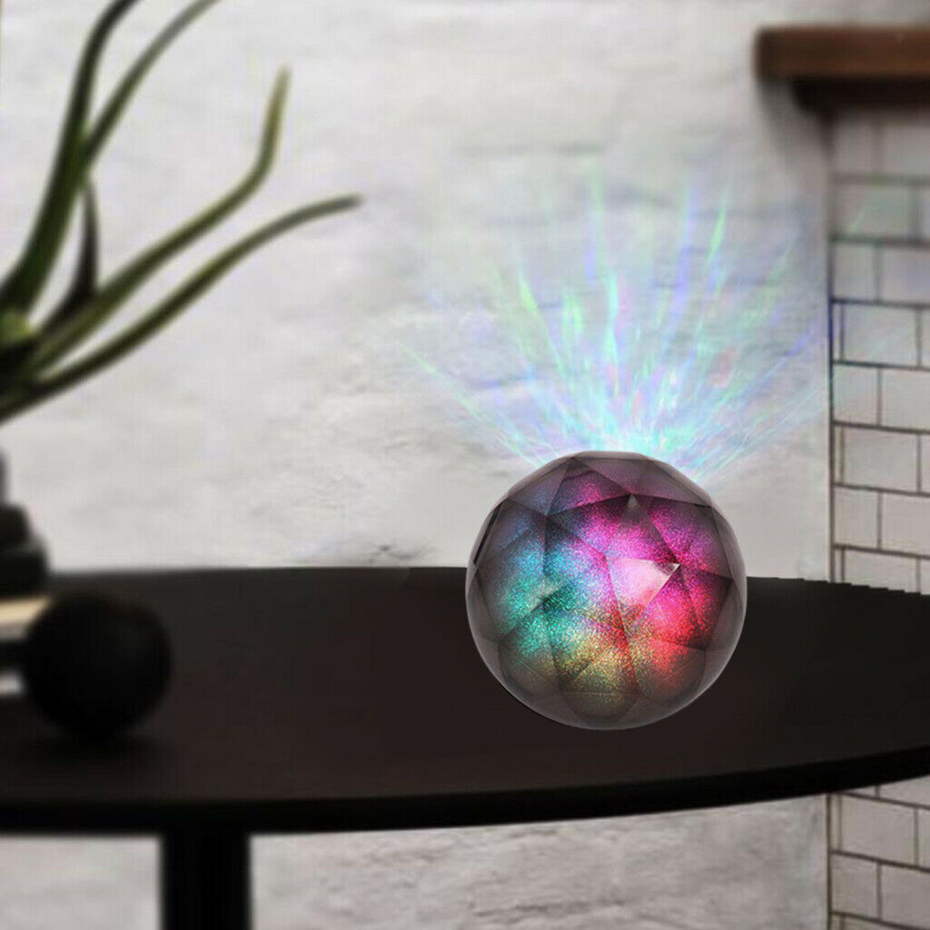 Portable Bluetooth Speaker LED Colorful Light Crystal Ball Room Aux Input