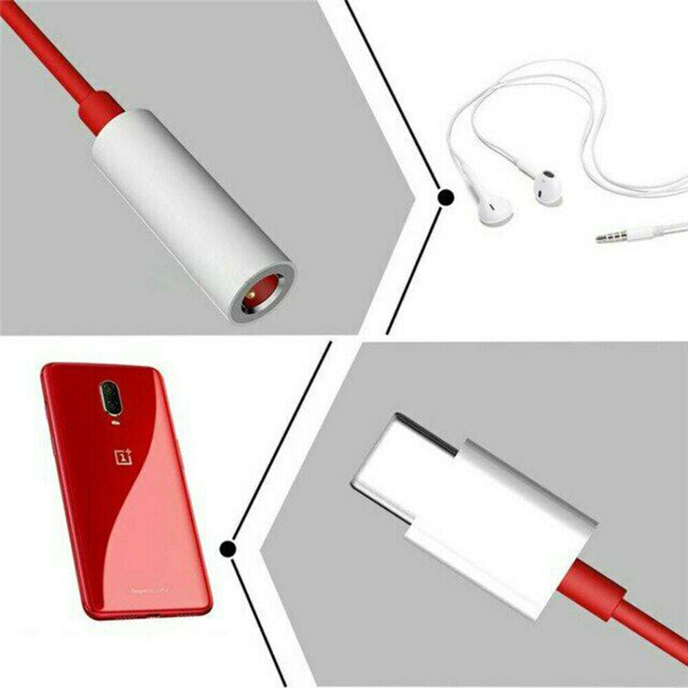 One Type C to 3.5mm Earphone Adapter Aux Audio Connector For Oneplus 7 Pro 6T