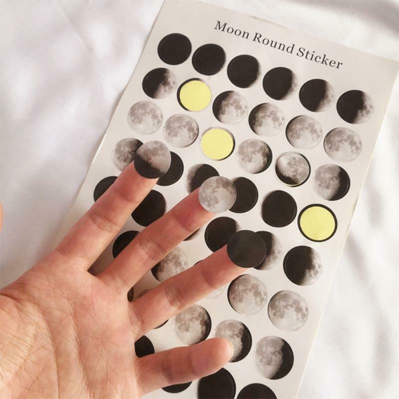 4 Sheets Circle Dot DIY Writable Stickers, 2cm Morandi, Moon Round Dots Labels,