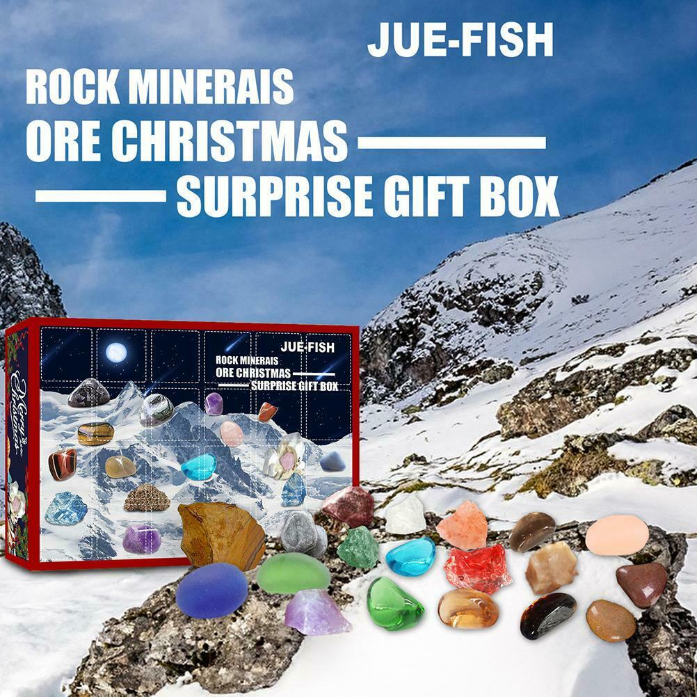 24 Days Countdown Calendar Christmas Ore Toys Mineral Gift Box Toys for Kids