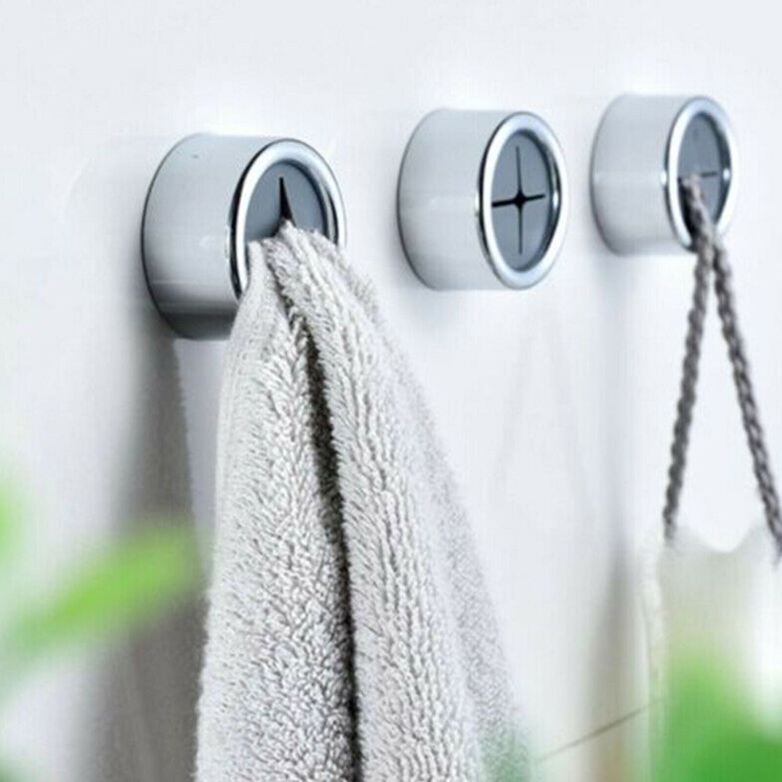 3x Wall Mounted Self Adhesive Cloth Tea Towel Rack Push Holder Kitchen Bathroom