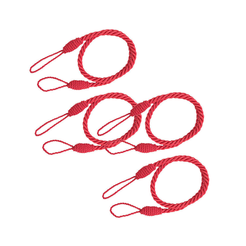 4 Pieces Laces With Tassels For Curtains House Home Bedroom Red