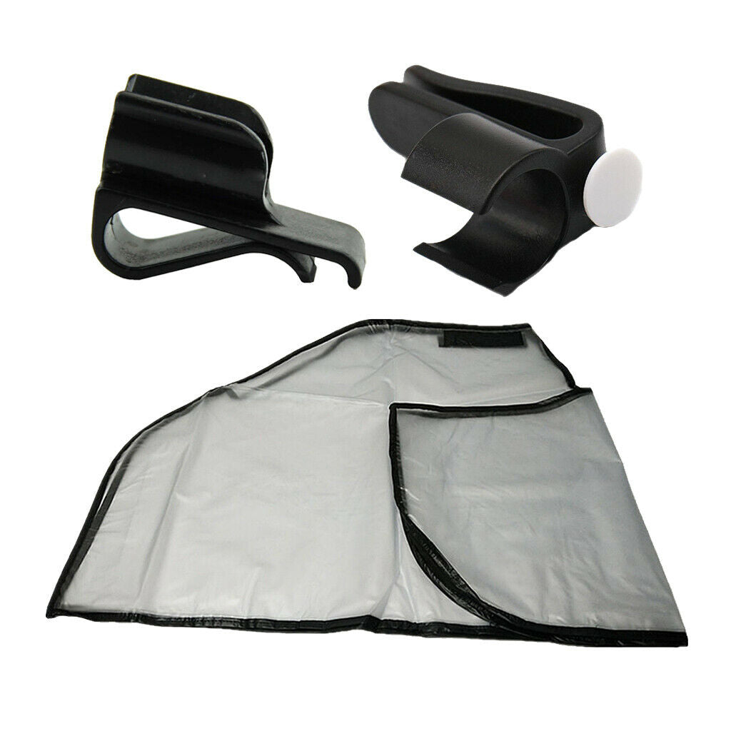 Zippered Golf Bag Rain Cover Dust Protector Push Carts Raincoat Clamp Holder