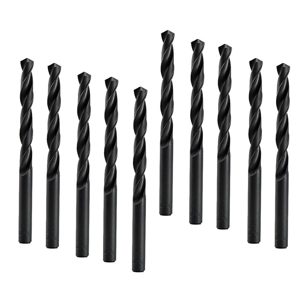 10 Pieces High speed steel straight shank twist drill fits all power drills