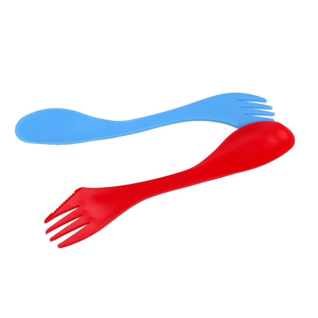 12 Pcs / Set Camping Utensils Spork Combo Travel Gadget Spoon Fork Cutlery