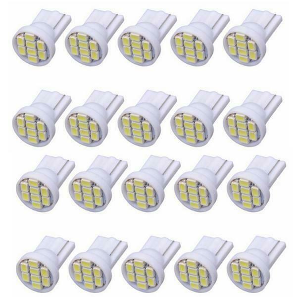 20x T10 Wedge 8SMD LED Gauge Dashboard Instrument Panel Internal White Bulb
