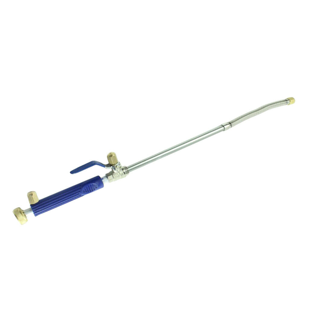 High Pressure Garden Water Gun Aluminum Alloy Flexible Hose w/ 2 Nozzles