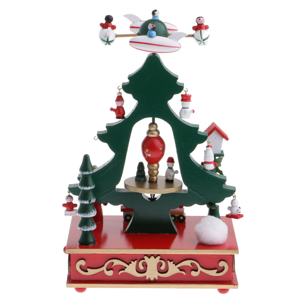 Clockwork Christmas Tree Music Box Wind Up Xmas Ornaments Gift Decoration