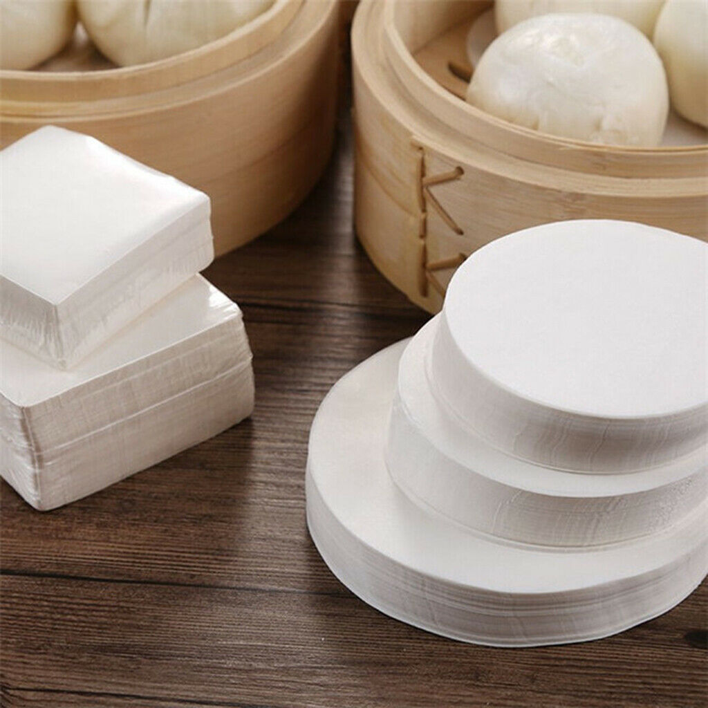 1000Pieces Round Steaming Papers Dumpling Steamed Bun Pastry Mat for Hotel