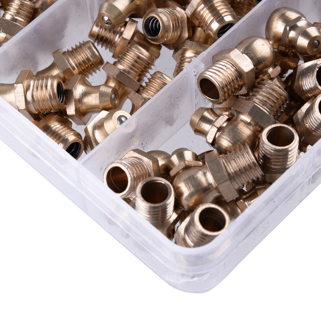 140pcs Brass Metric Hydraulic Lubrication Grease Zerk Fittings Assortment Set A3