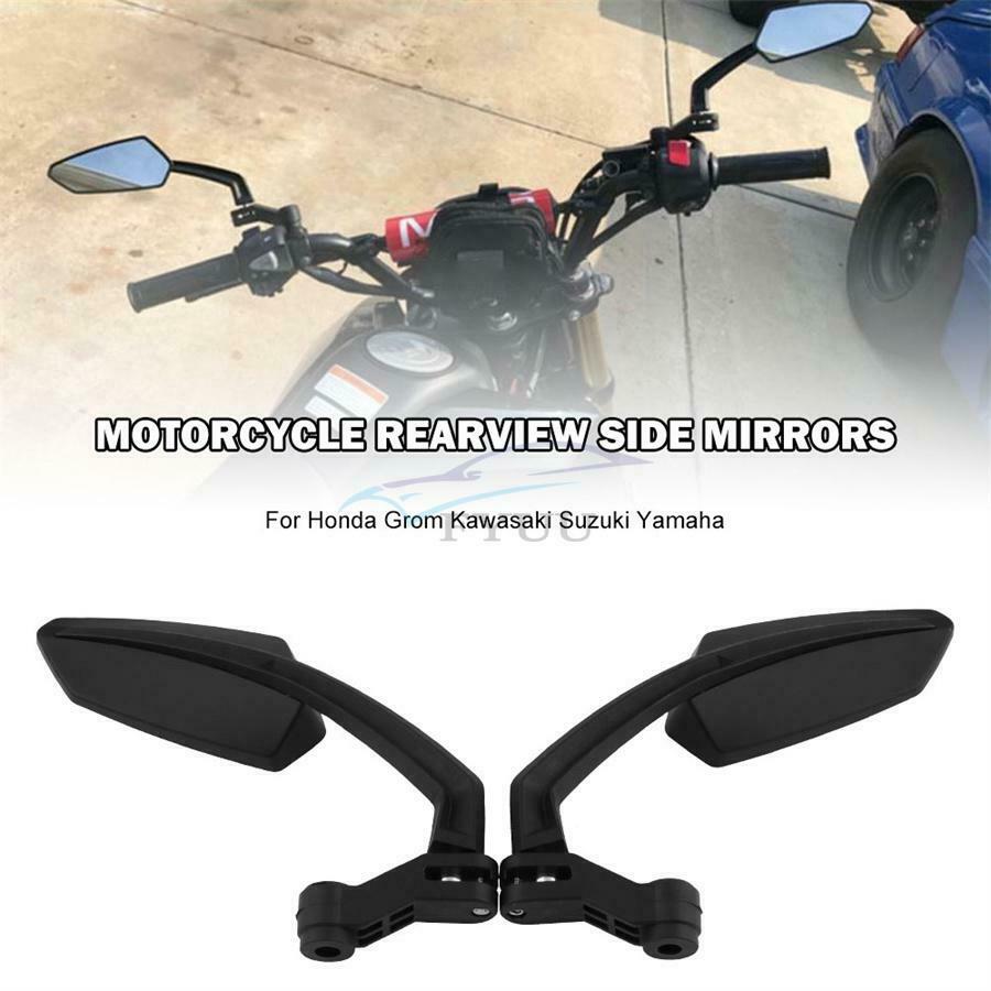 2 × Plastic Glass Motorcycle Bikes Rearview Side Mirrors For Kawasaki And Suzuki