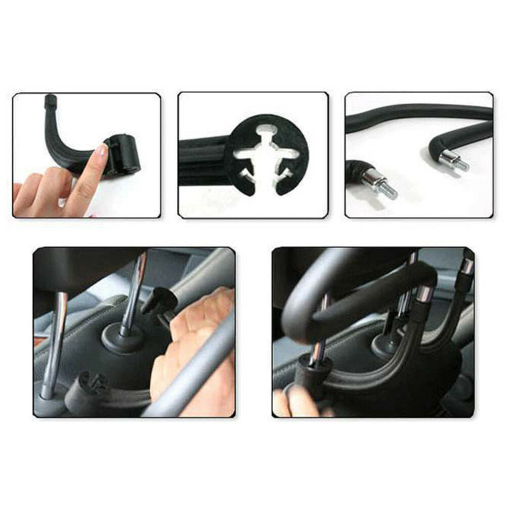 Stainless Steel Car Seat Headrest Clothes Hanger Coat Jacket Suit Holder Rack Lt