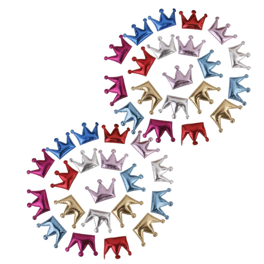 20pcs PU Crown Hair Clips Making For Baby Girls