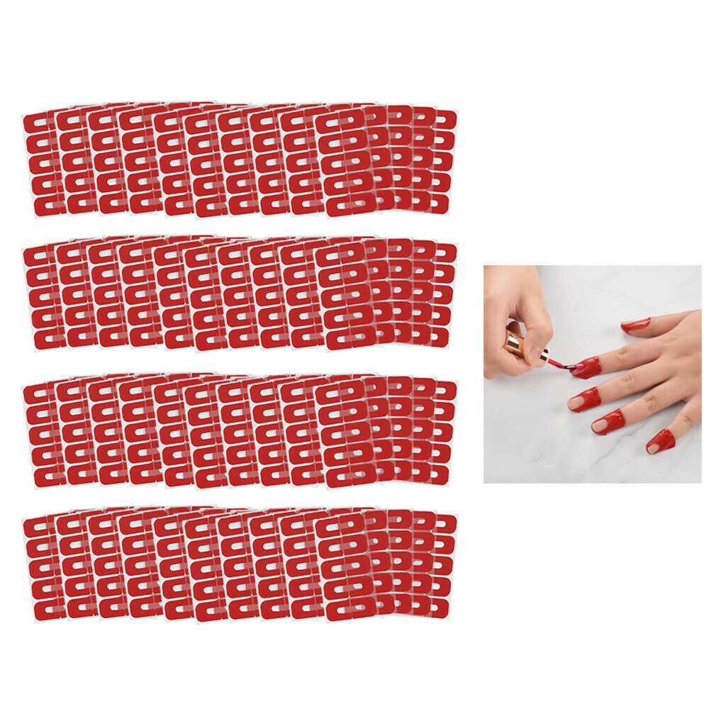 Pack of 200 Red Nail Tapes Skin Barrier Overflow Nail Separator Covers Wraps