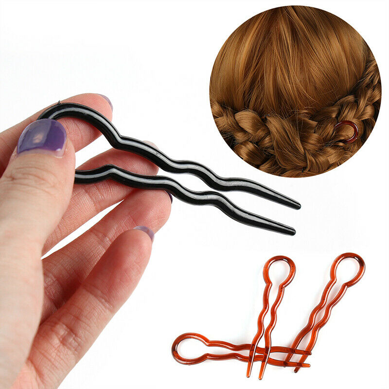 12pcs Simple Hair Pins Fast Spiral Hairpin U Shaped Hair Braid Twist PinsBDAU