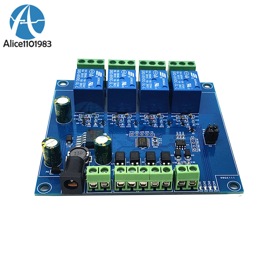 DC 24V 4 Channel Relay Control Switch RS485/TTL Anti-reverse Connection Module