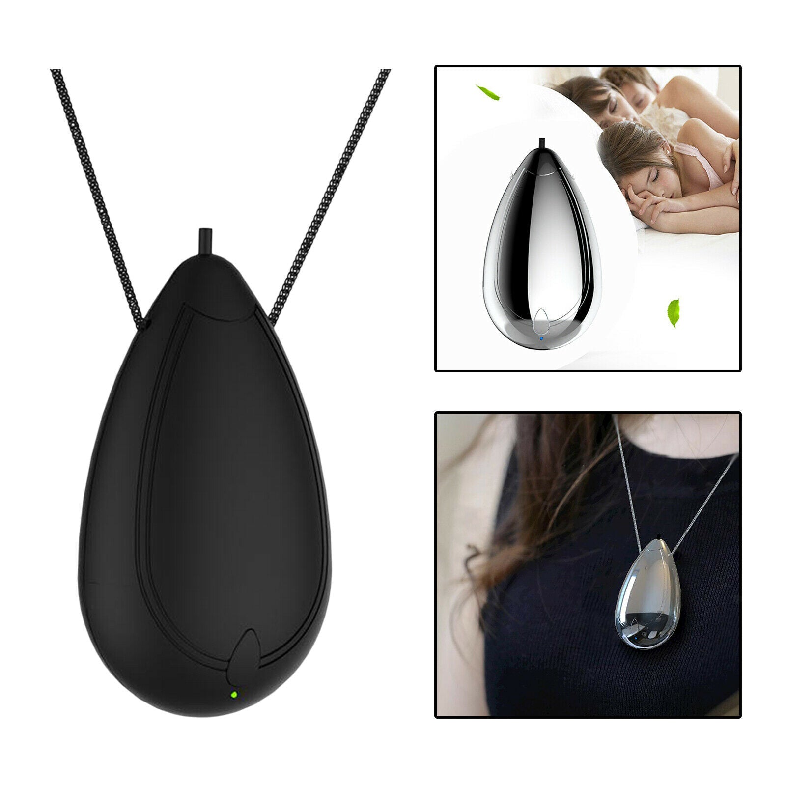USB Mini Air Purifier Necklace Personals Wearable Negative Ion AIR Black