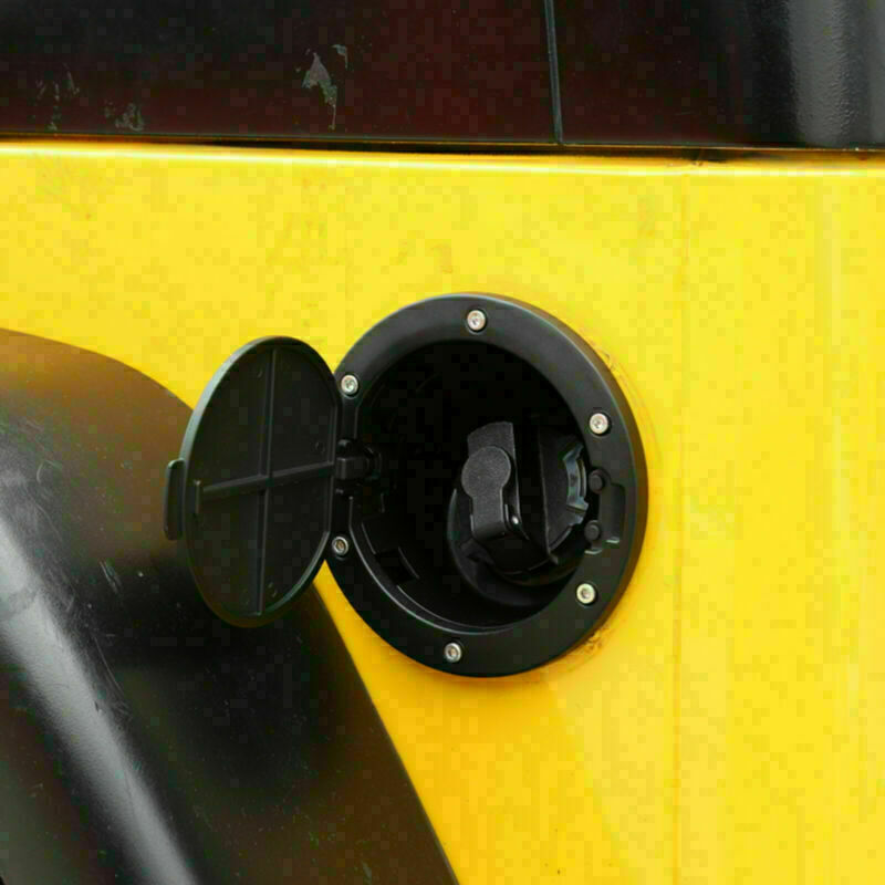 Black Locking Door Fuel Gas Tank Cap Cover For 2007-2018 Wrangler TJ CN