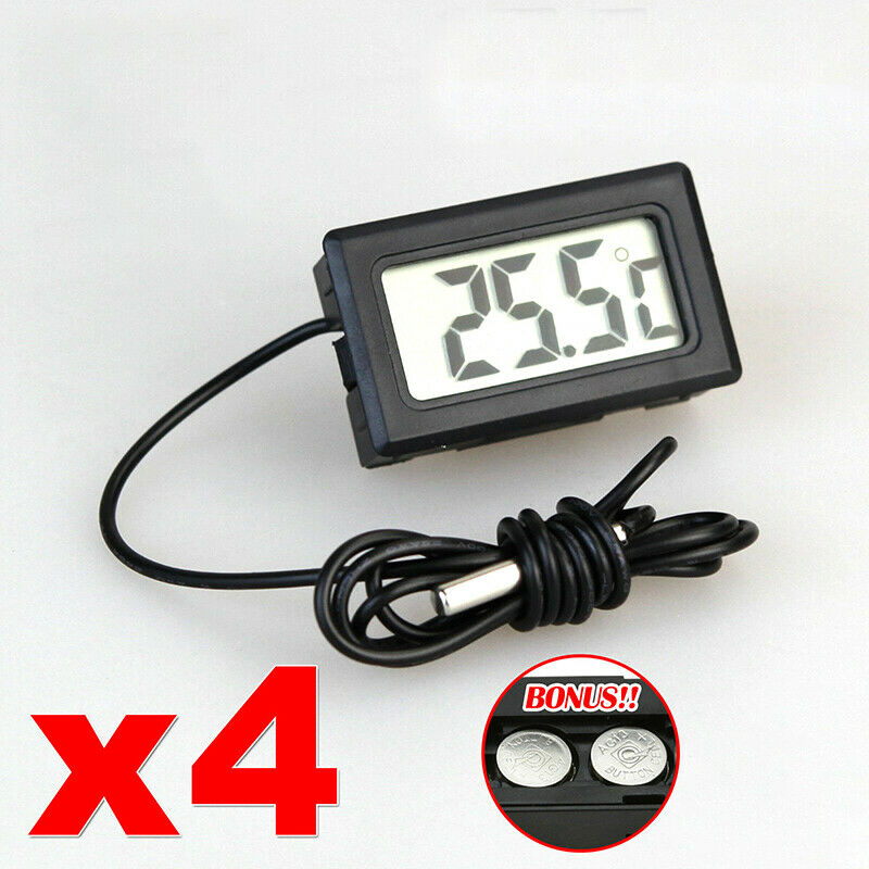 4PCS Mini Tester Car Digital LCD Temperature Thermometer Meter Temp Sensor Probe