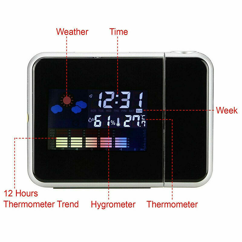 Digital Snooze Alarm Clock LCD Display Temperature Weather Project LED Backlight