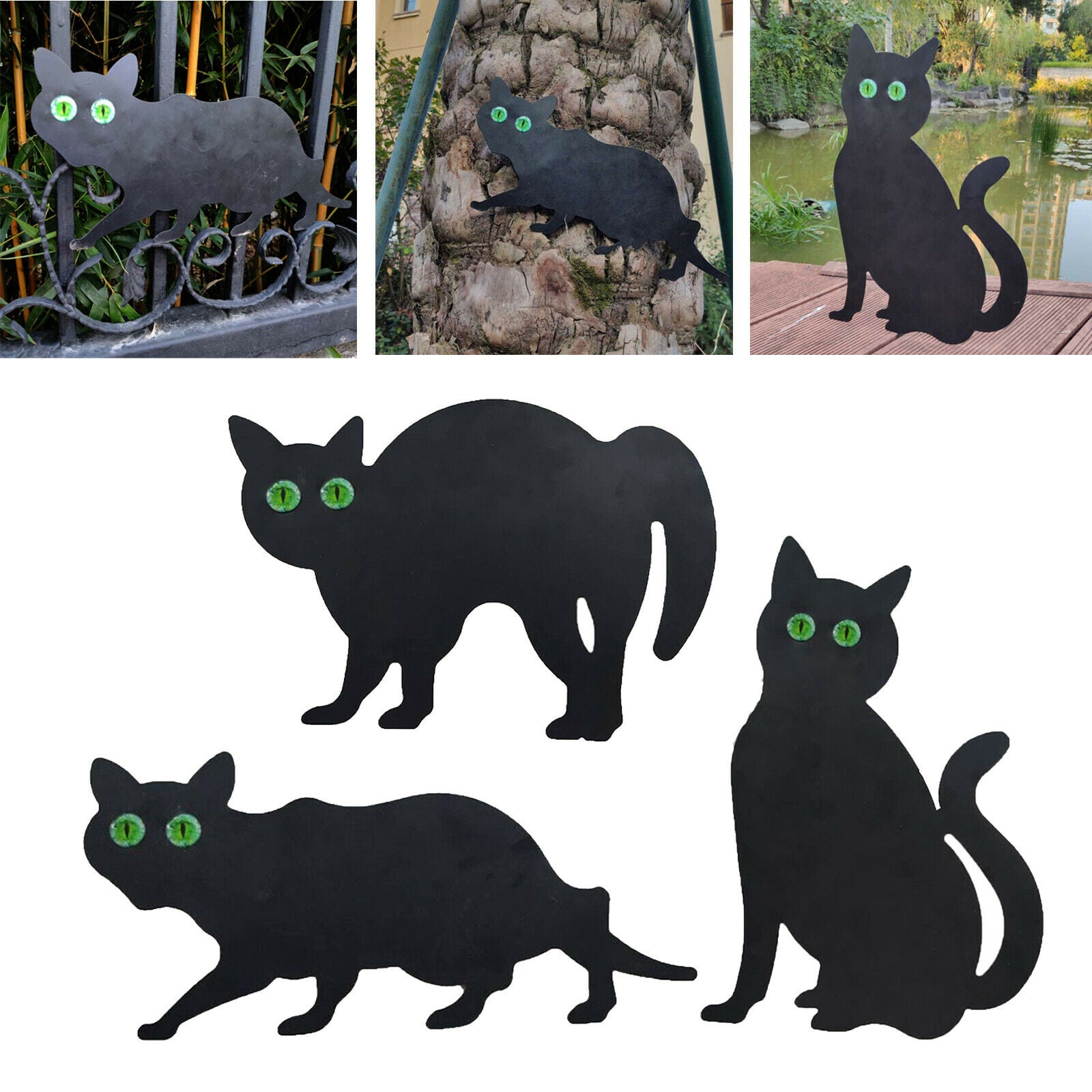 Garden Scare Cats Halloween Cat Yard Decor Outdoor Scarecrow Cat Repellent