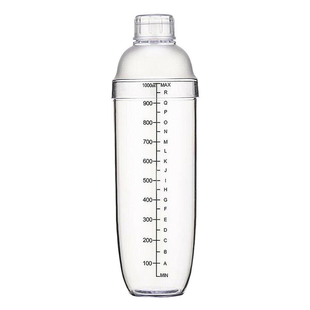 Cocktail Shaker - Clear Matte Bottle Bar Pub Drink Party Supplies 1000cc
