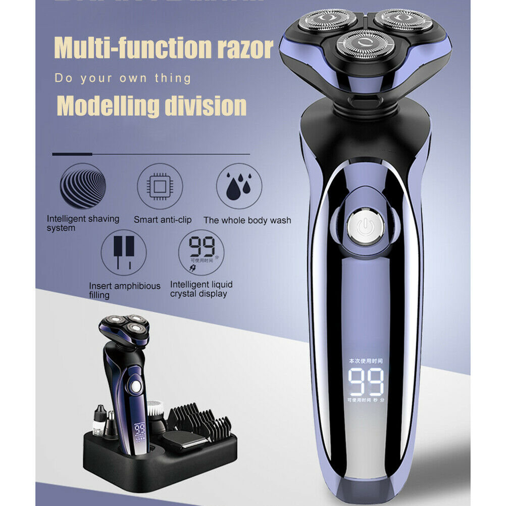Men's 4D Electric Shaver Cordless Hair Trimmer Rotary Head Shavers Beard Trimmer