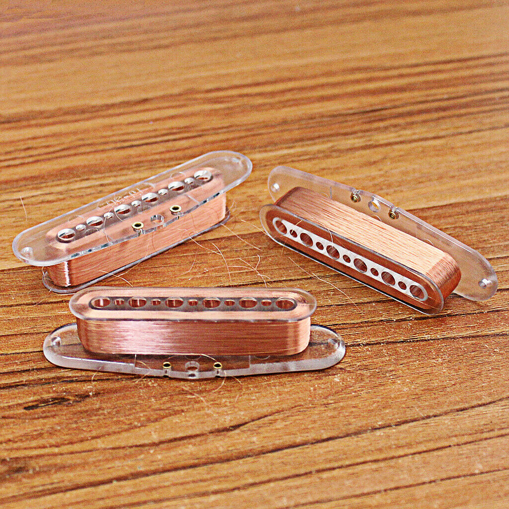 3Pcs Plastic Electric Guitar Neck/Middle Pickup Bobbin 50mm Pole Spacing DIY