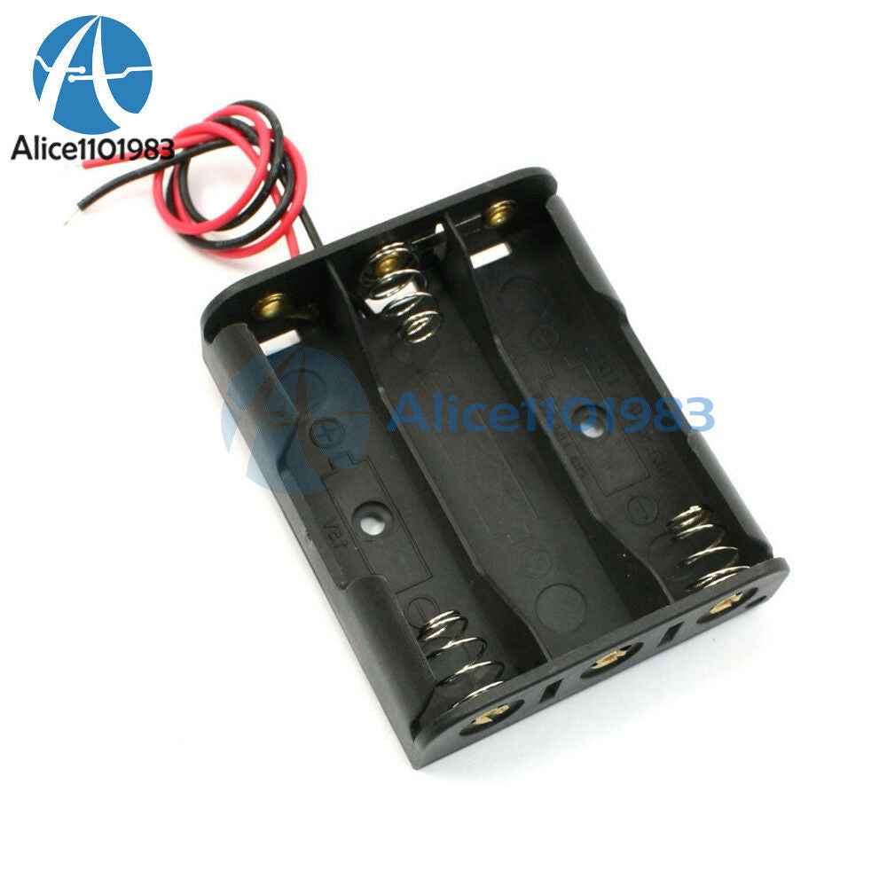 5PCS Plastic Battery Storage Case Box Holder For 3 X AA 3xAA 4.5V with wire lead