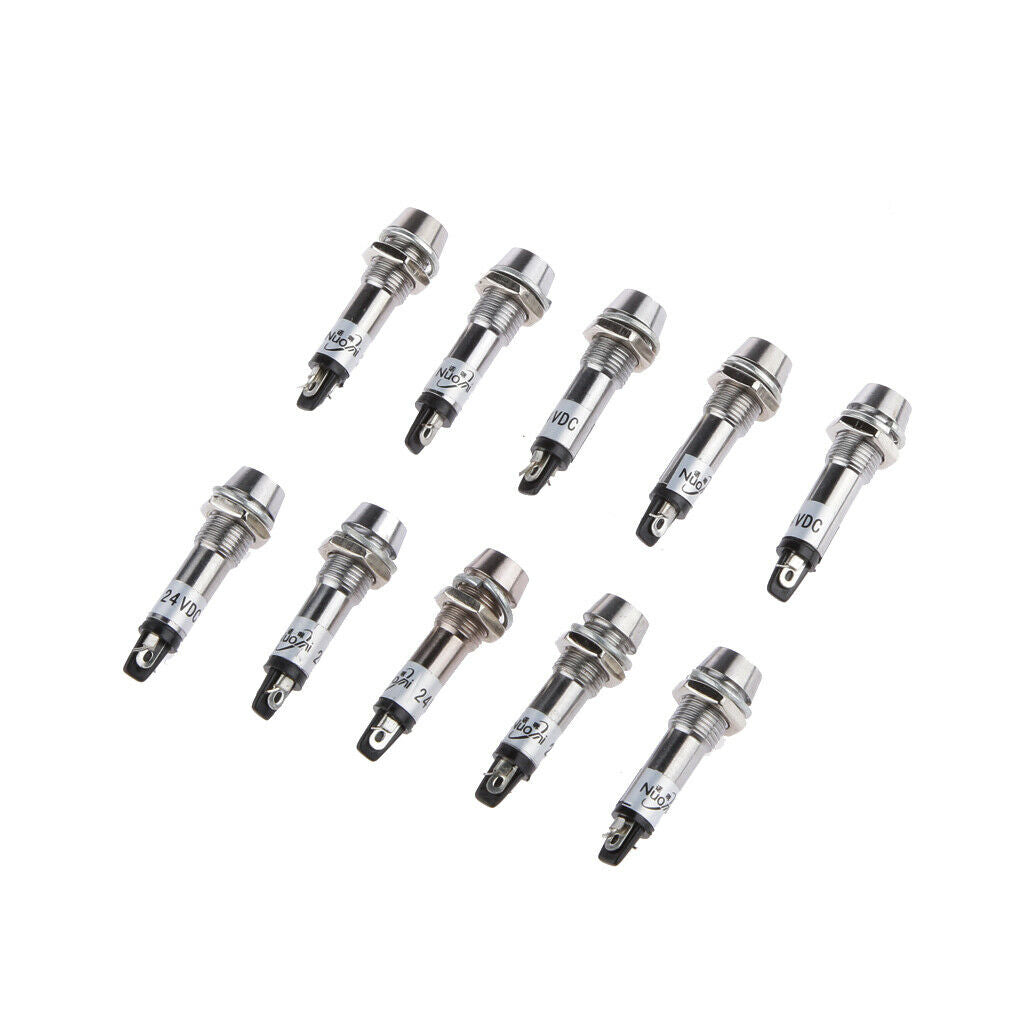 20Pack 24V DC 8mm Indicator XD8-1 Led Power Signal Lamp Bulb Red + Green