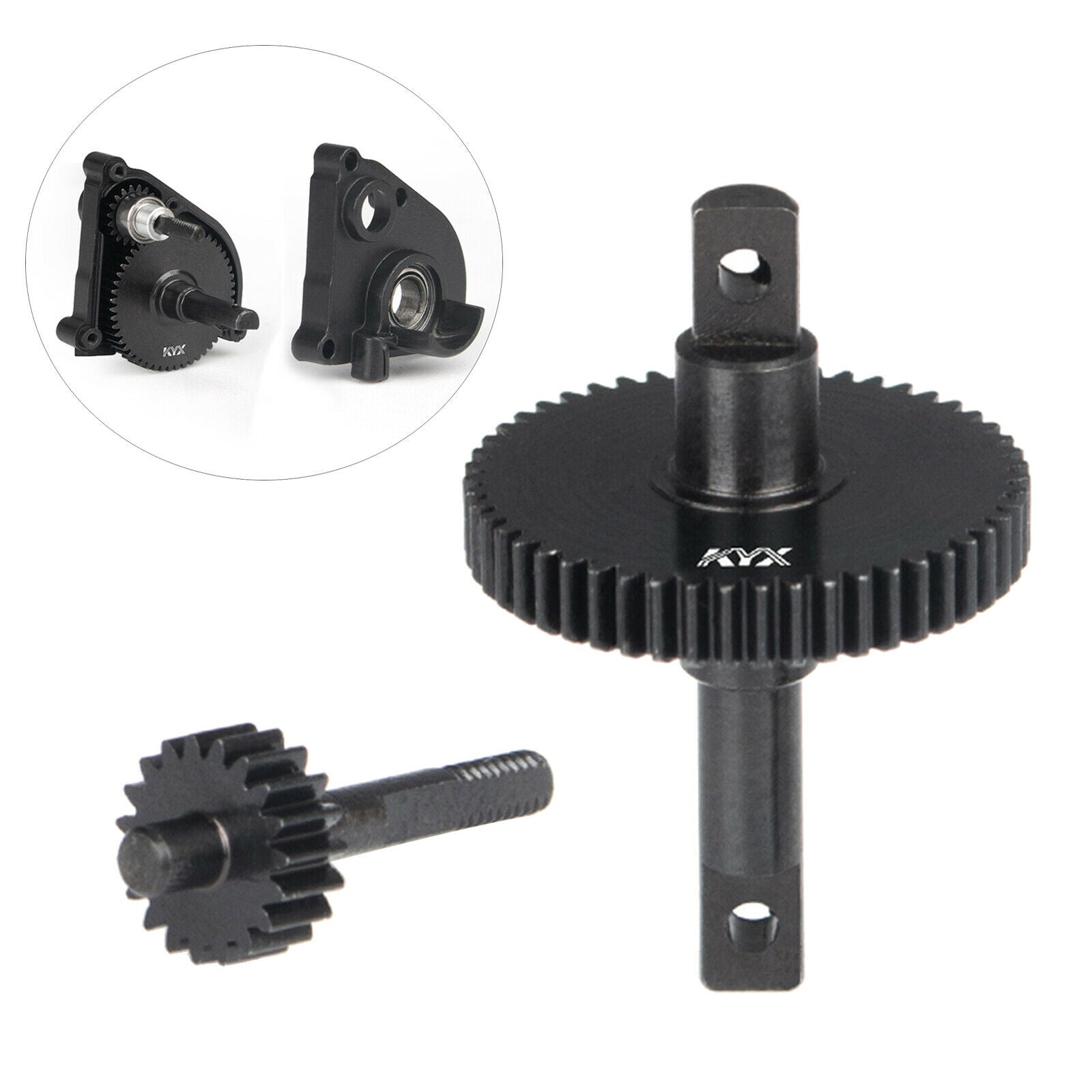 Stainless Steel Transmission Box Kits for SCX24 Remote Control Car Black