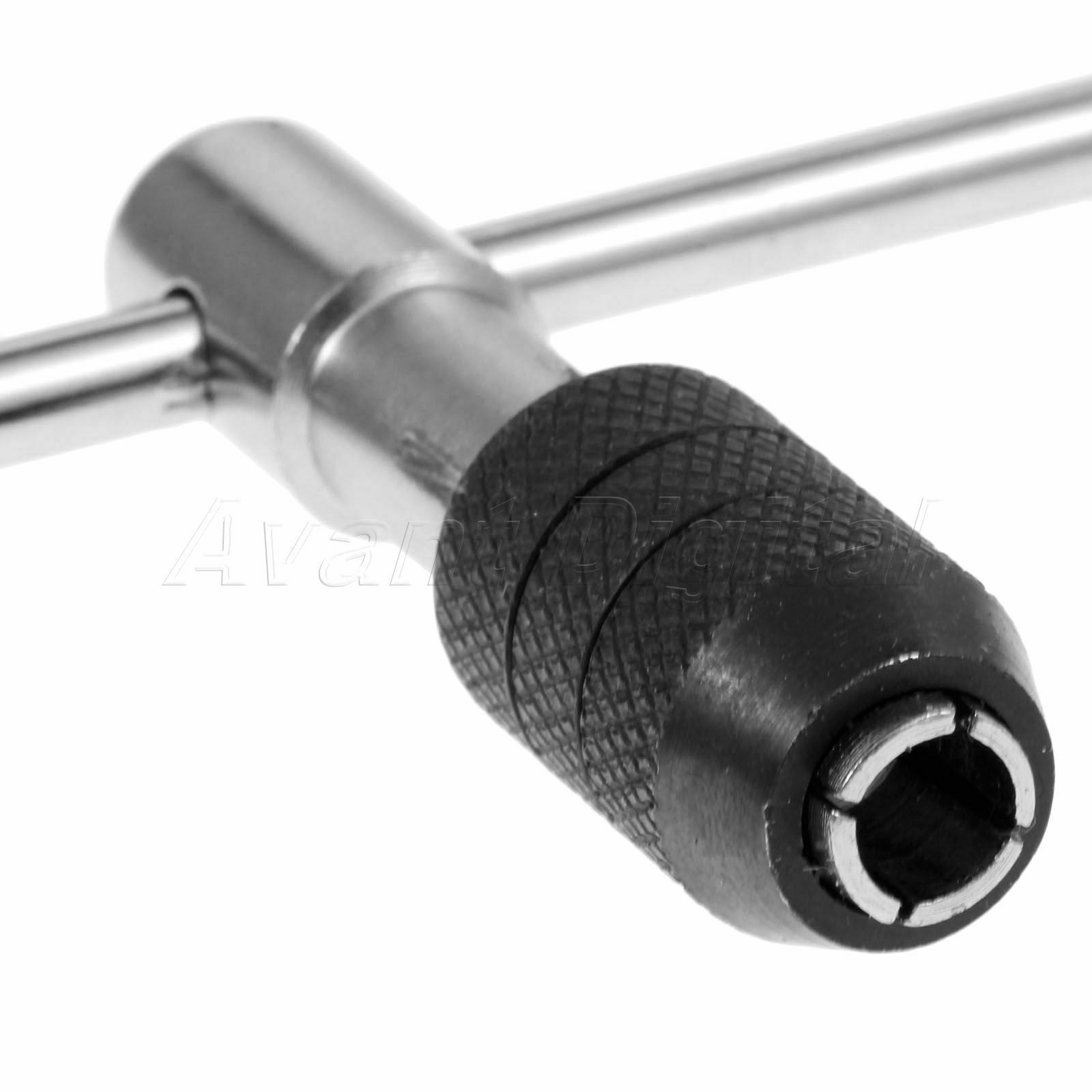 Alloy Steel T Handle Screw Tap Drill Bit & Tap Wrench Woodworking Tool M6-M12