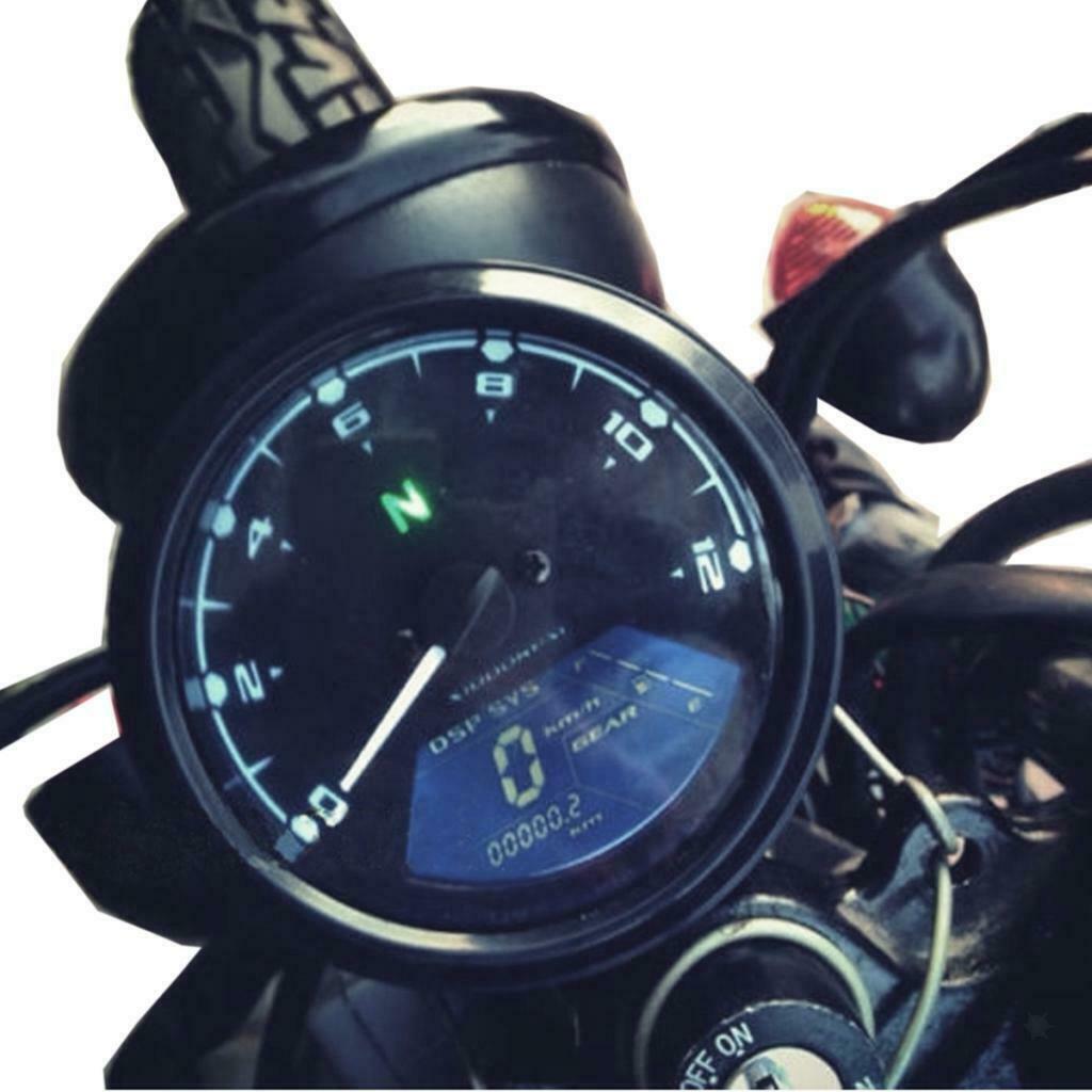12000RPM Motorcycle Motorbike LCD Digital Speedometer Tachometer Gauges