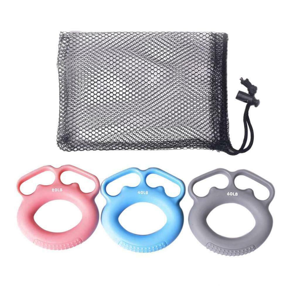 3Pcs Silicone Hand Finger Grip Rings Muscle Power Training Finger Separate