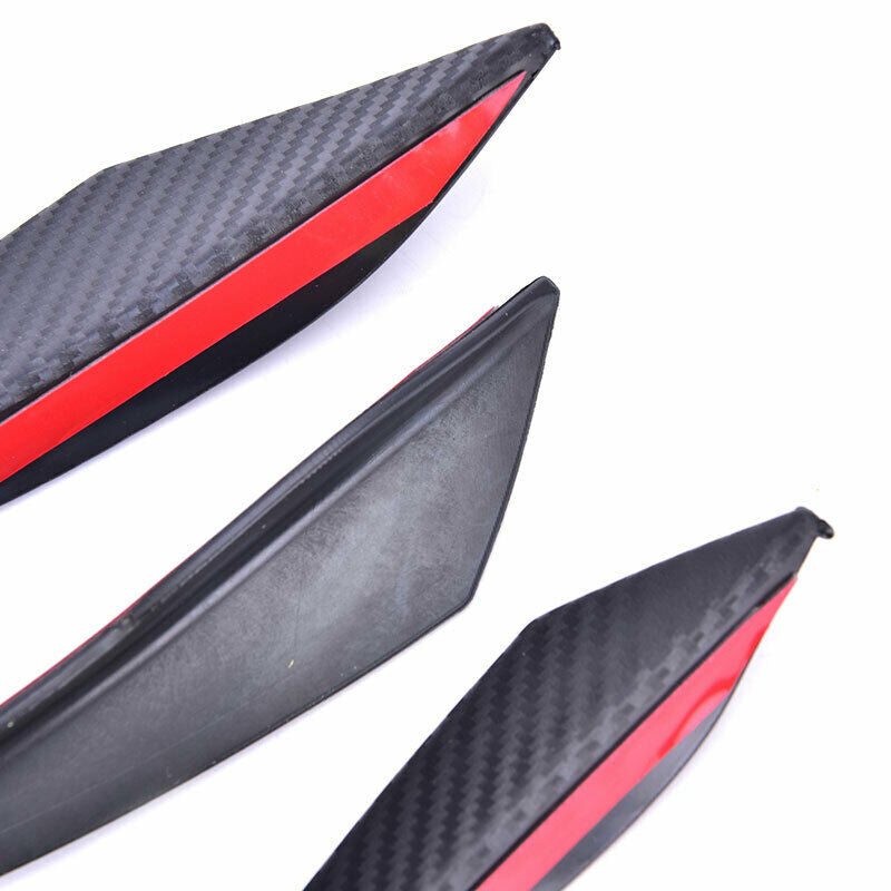 6x Carbon Fiber Car Front Bumper Canards Diffuser Lip Splitter Fins AccessorBDA