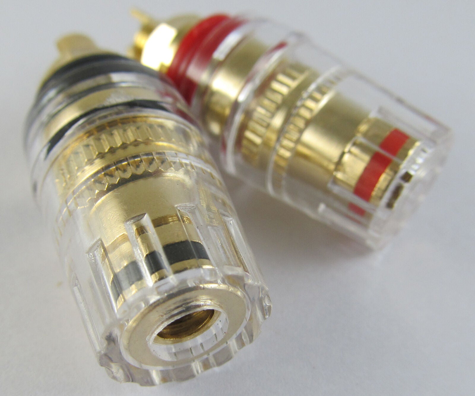 2pcs Speaker Cable Terminals Copper Binding Post 4mm Banana Jack 45mm 2 Colors