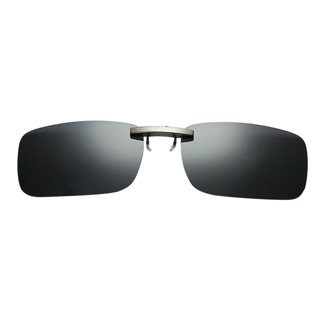 2pieces Polarized Clip On Flip Up UV400 Driving Rectangle Sunglasses