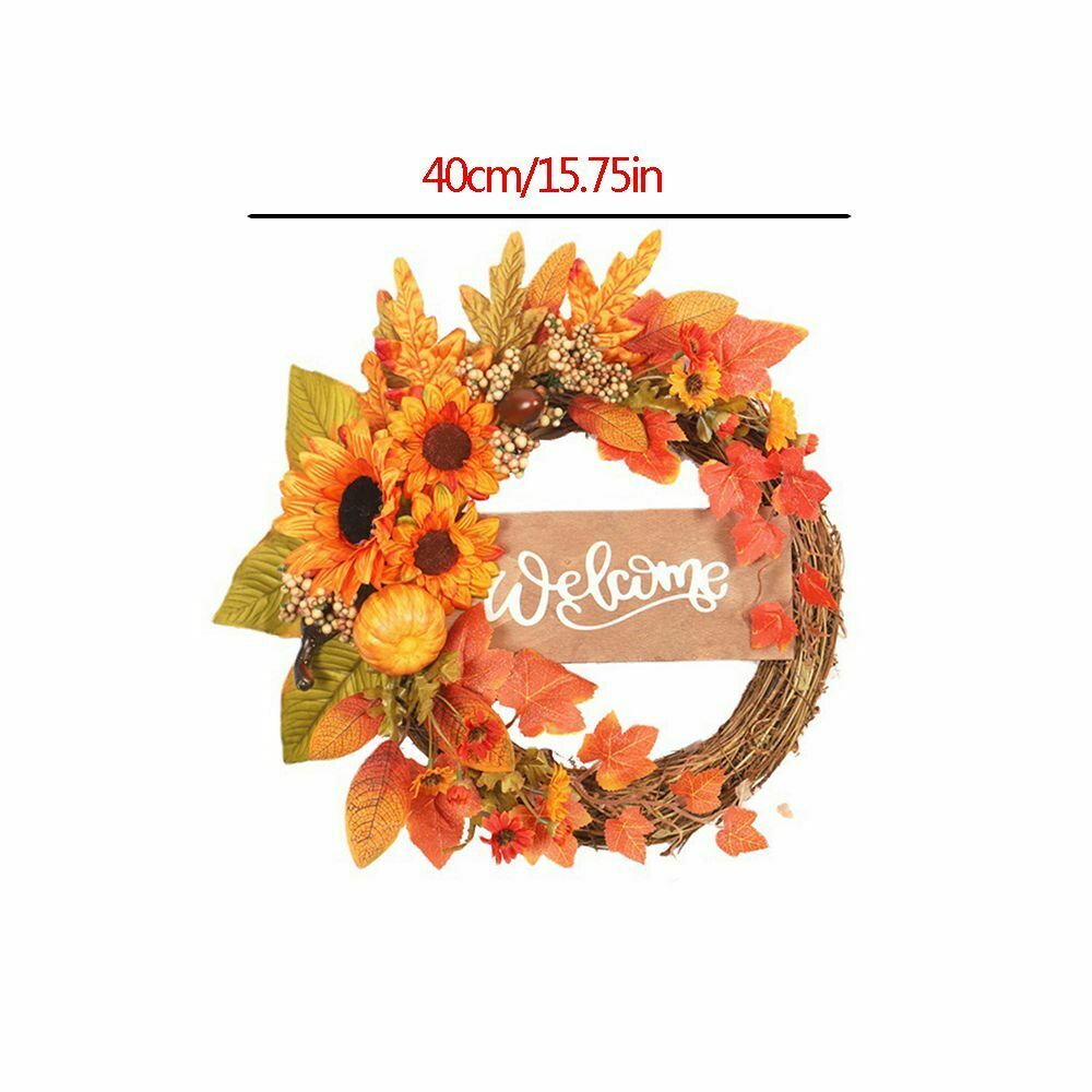 Home Decor Door Hanging Wreath Sunflower Flower Garland Pumpkin Wreath