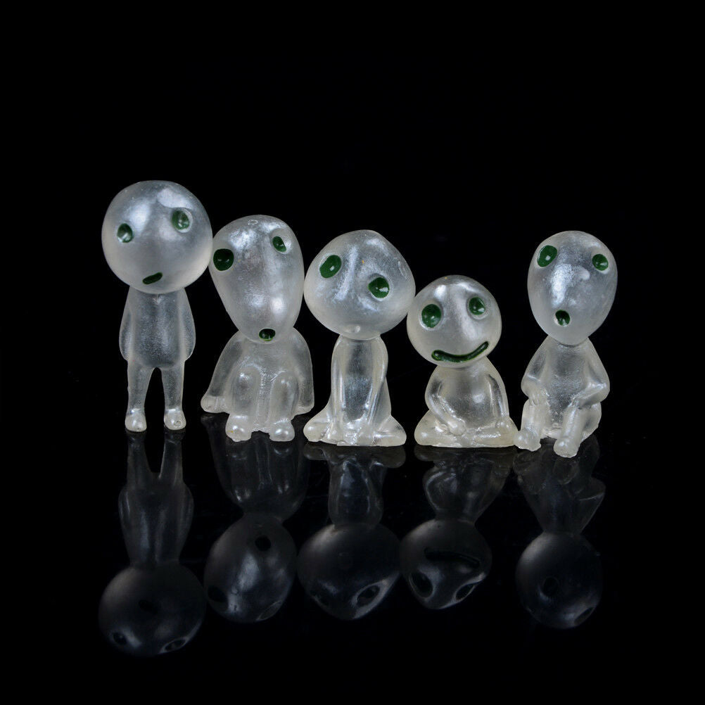 5Pcs Luminous Princess Mononoke Tree Elves Spirit Kodama Potted Garden De.l8