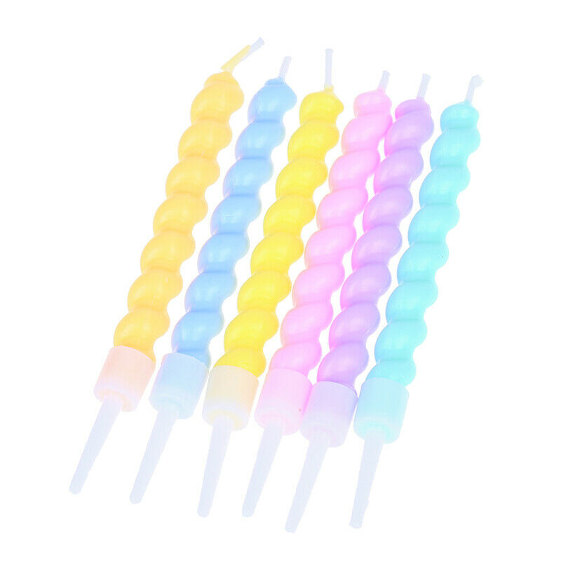 6pcs/set Creative Spiral Candle Cake Candle Baking Props Party Decorati.l8