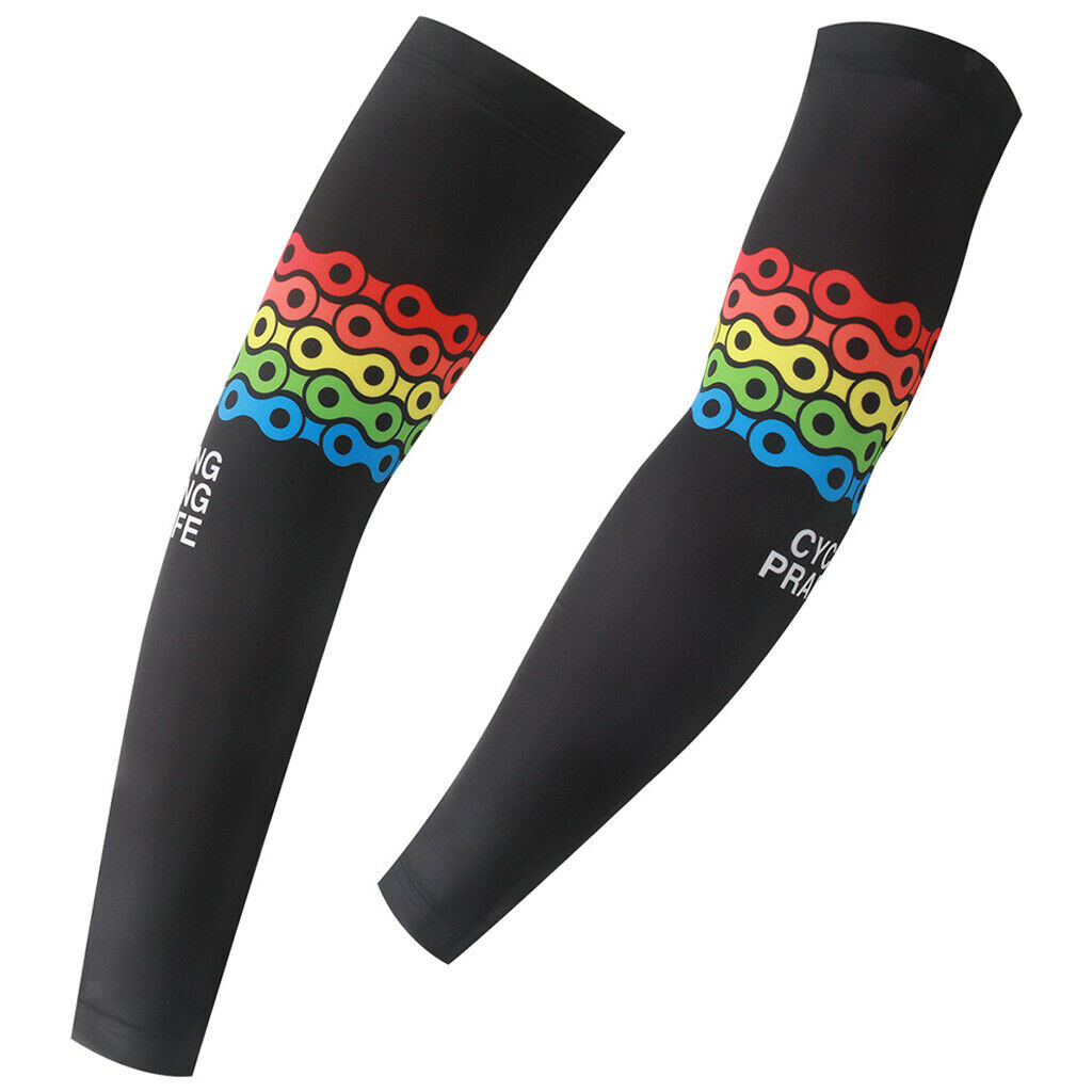 Outdoor Sport Cycling UV Sun Protective Arm Sleeves Cover Multicolor M