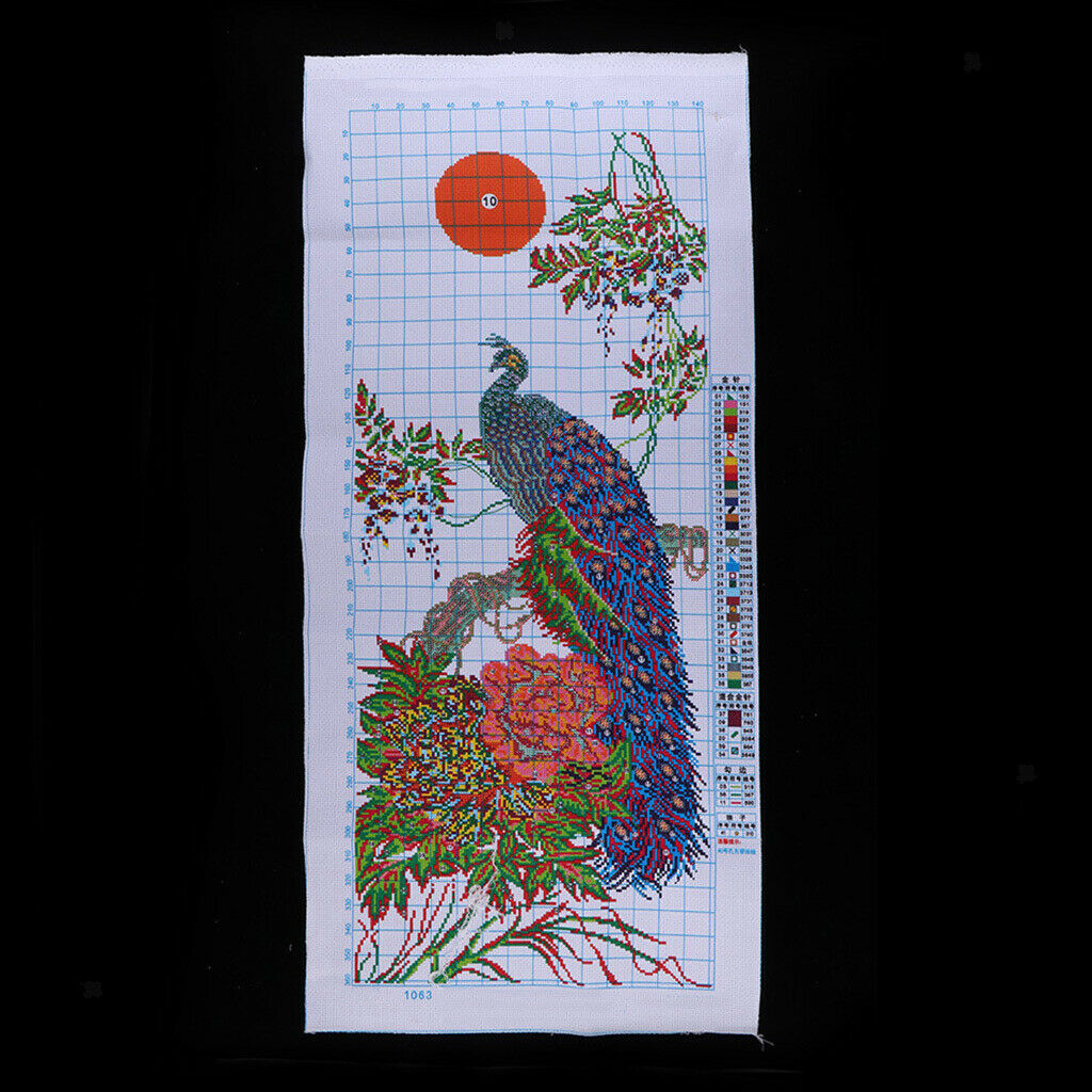 11CT DIY Peacock Painting Embroidery Cross Stitch Kit Home Decor Crafts Gift
