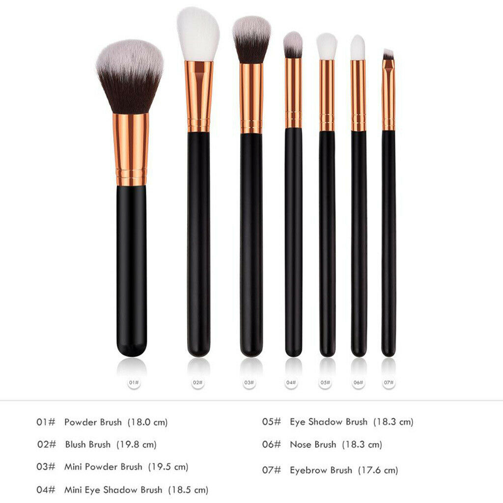 7 PCS Makeup Brushes Set Eyeshadow Cosmetics Eyebrow Blush Foundation Powder