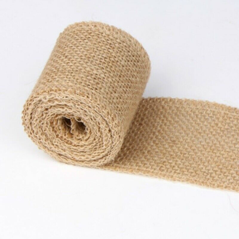 DIY Natural Raw Hessian Jute Edge Binding Burlap Fabric Trimming Ribbon Roll New