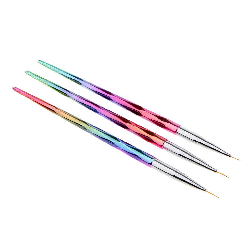 3 PCS Mermaid Tail Stick UV Gel Polish Nail Art Drawing Painting Pen Brushes