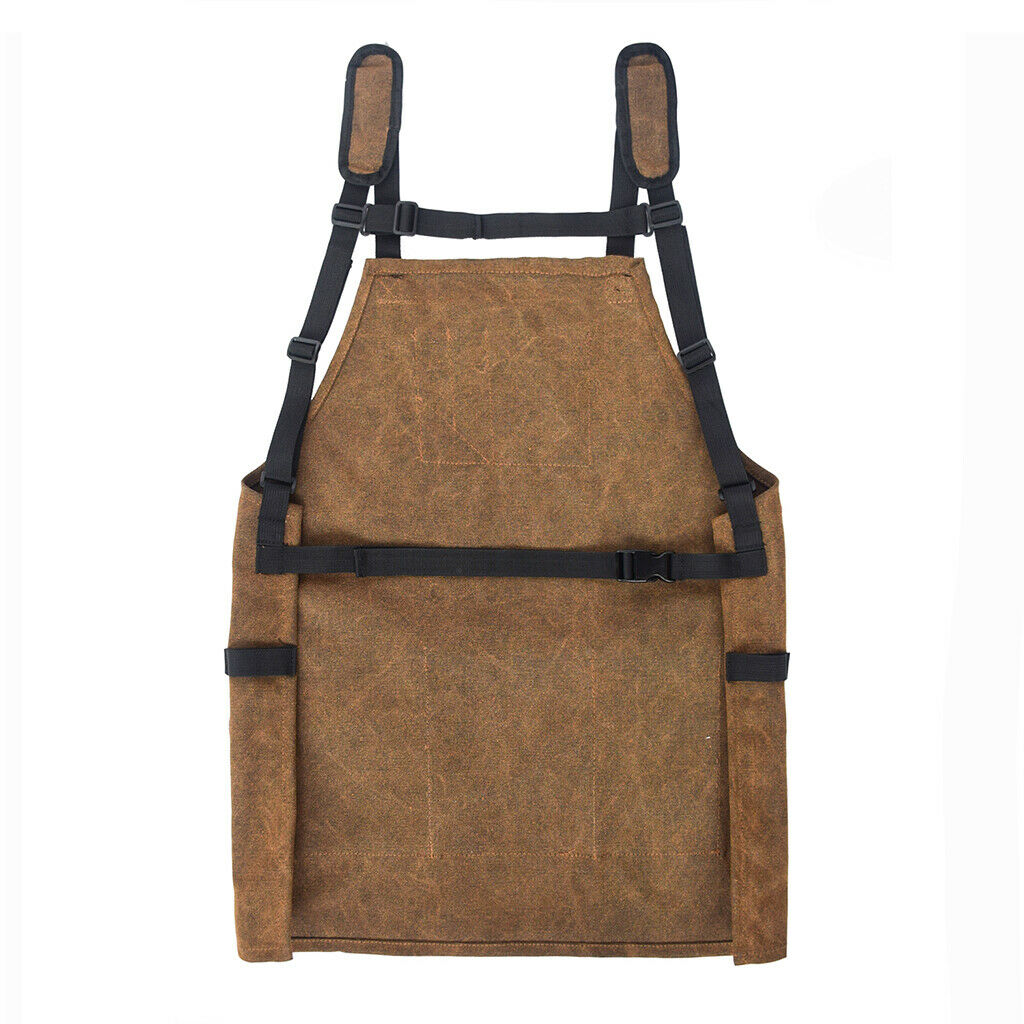 Durable Canvas Tool Apron with Adjustable Strap for DIY BBQ Carpenter Unisex UK